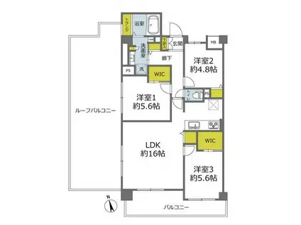 コスモ中台ガーデンヒルズ(3LDK/8階)の間取り写真