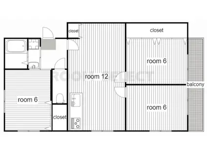 本山マンション(3LDK/2階)の間取り写真