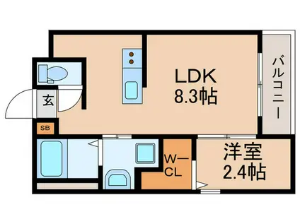 リアコート枚方御殿山町サウス(1LDK/3階)の間取り写真