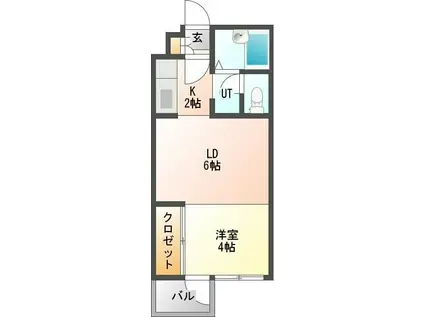 大通パステルハイム(1LDK/1階)の間取り写真