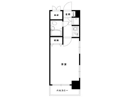 ロマネスク天神(1K/4階)の間取り写真