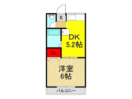 第3丸三マンション(1DK/2階)の間取り写真
