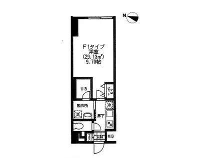 バレーヌ大森山王(1K/1階)の間取り写真