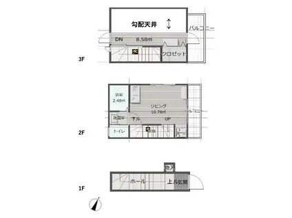 リバティ保谷/2階(ワンルーム/2階)の間取り写真