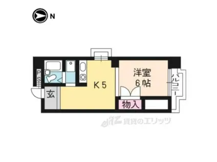 MONTAGNE西陣(1K/4階)の間取り写真