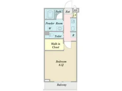 ロンドプラット(1K/2階)の間取り写真