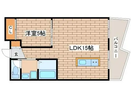 GIULIA須磨浦(1LDK/2階)の間取り写真