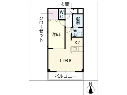 ボヌール(1LDK/1階)の間取り写真