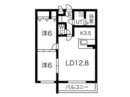 アビタ発寒II(2LDK/2階)の間取り写真
