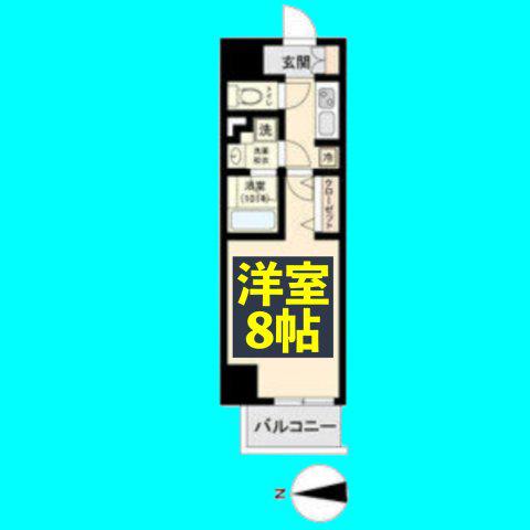 ブランシエスタ金山(1K/13階)の間取り写真