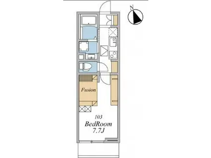 ウインドテラス津田沼II(1K/1階)の間取り写真