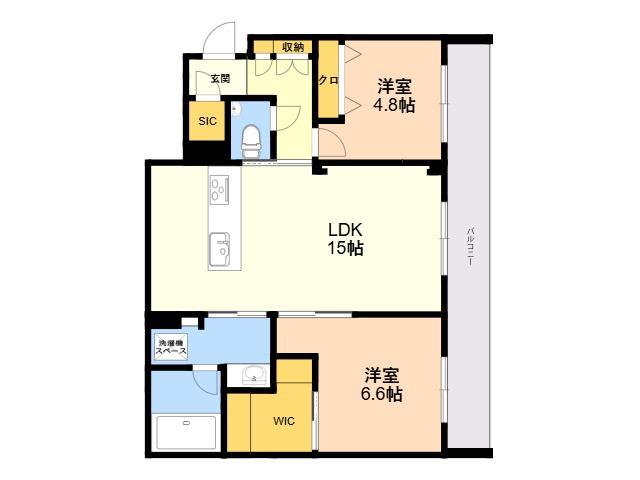 シャーメゾン高宮通(2LDK/3階)の間取り写真