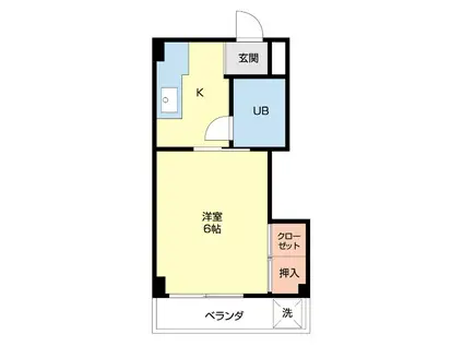 レジデンス富士見(1K/1階)の間取り写真