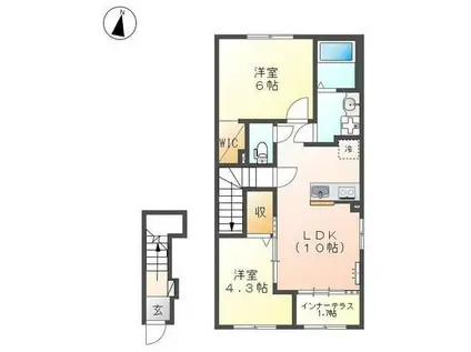 JR日豊本線 宮崎駅 徒歩36分 2階建 新築(2LDK/2階)の間取り写真