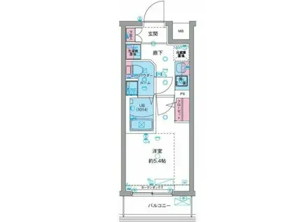 ジェノヴィア天王台(1K/1階)の間取り写真