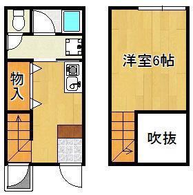 どんどんハウス(ワンルーム/1階)の間取り写真