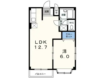 アプリコット(1LDK/2階)の間取り写真