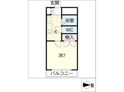 パークサイド白山(1K/2階)の間取り写真