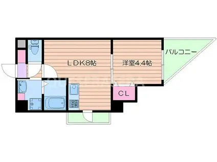 アミル9(1LDK/2階)の間取り写真