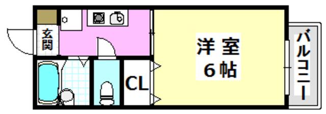 ハイツオリオン(1K/1階)の間取り写真