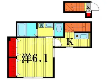 メゾン・ダンジェ篠崎(ワンルーム/2階)の間取り写真