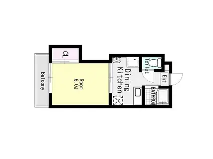 ベルエール17(1DK/1階)の間取り写真