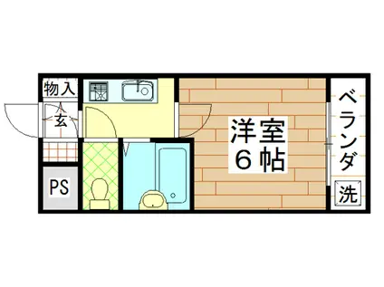 ヴァージャ小若江(1K/3階)の間取り写真