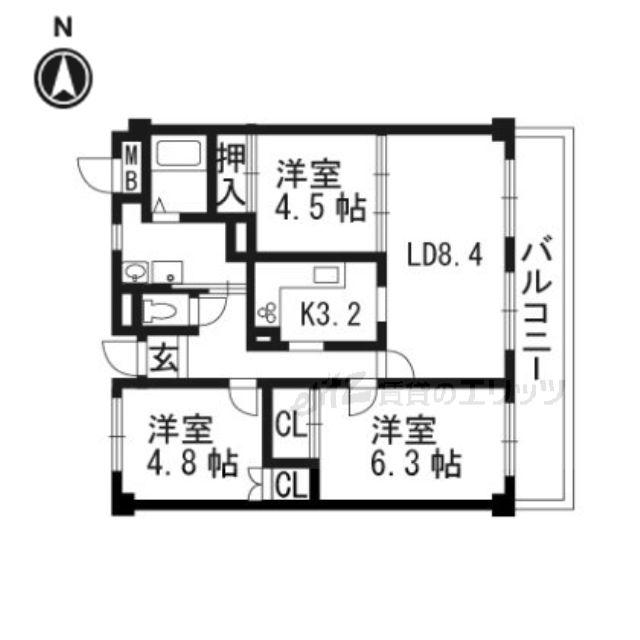 マンションフォルツーナ(3LDK/6階)の間取り写真
