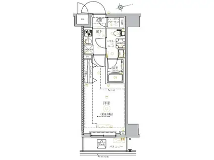 RELUXIA墨田八広(1K/5階)の間取り写真