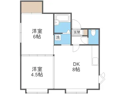 プレミエール南郷B(1LDK/2階)の間取り写真