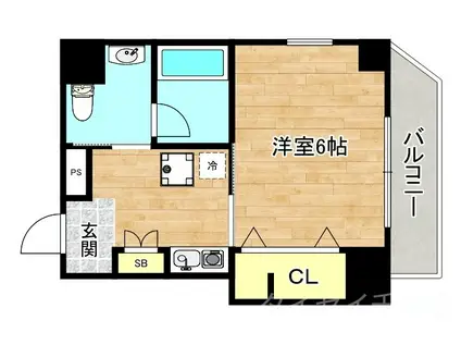 エクセレント都島ノースコート(1K/6階)の間取り写真