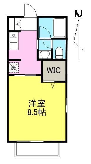 ディアス西町(1K/1階)の間取り写真