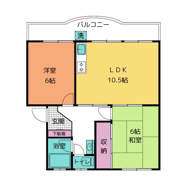 みづほグランドハイツ(2LDK/3階)の間取り写真