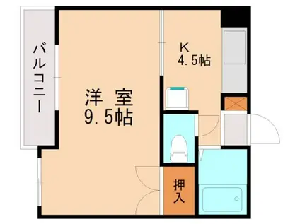 ロッジ松香台(1K/5階)の間取り写真