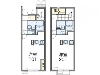 レオネクストイル カフォーネ(1K/2階)の間取り写真