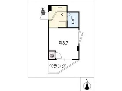 プレアール名古屋原(1K/3階)の間取り写真
