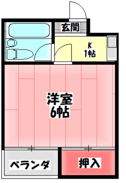 ブルースカイ古川橋(1K/3階)の間取り写真