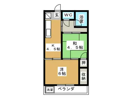 東和マンション(2K/3階)の間取り写真