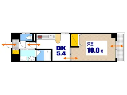 フェリーチェアリマ(1DK/2階)の間取り写真