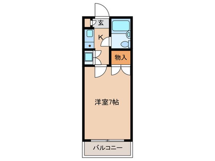 ヴェルドミール(1K/4階)の間取り写真