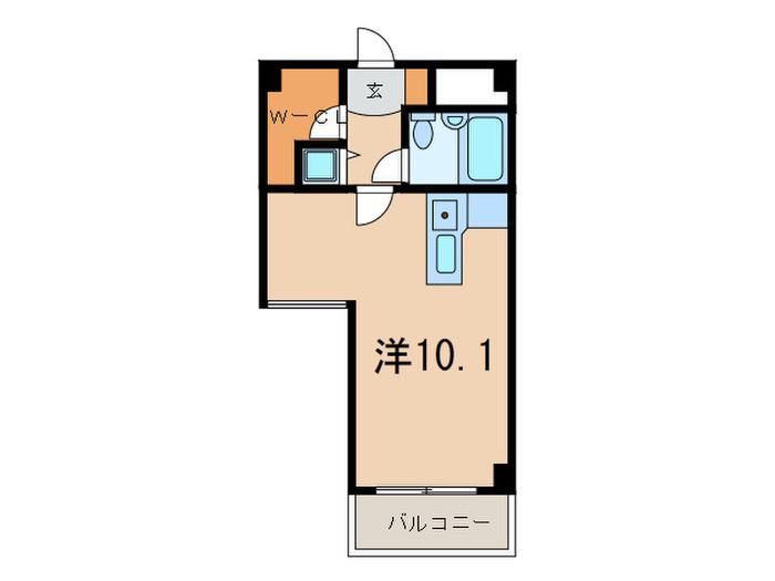 ホープ芦屋(ワンルーム/1階)の間取り写真