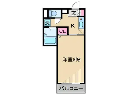 ユーティ綱島(1K/2階)の間取り写真