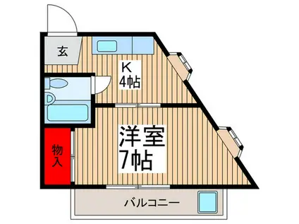 ホワイトアベニュー(1K/2階)の間取り写真