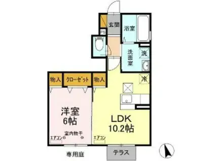 エクセルG(1LDK/1階)の間取り写真