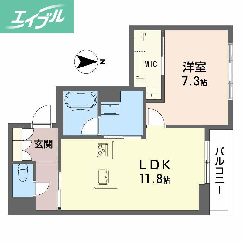 JR山陽本線 岡山駅 徒歩10分 2階建 新築(1LDK/2階)の間取り写真