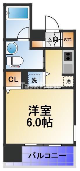 アリエ大阪城北(1K/4階)の間取り写真