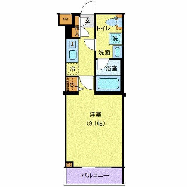 LOG池上(1K/3階)の間取り写真