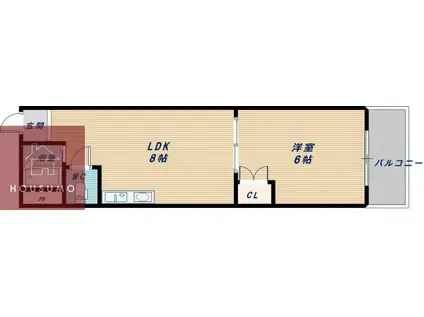 アルビオン(1LDK/4階)の間取り写真