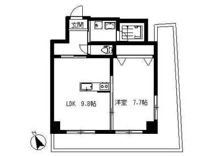 リバーイン城内(1LDK/6階)の間取り写真