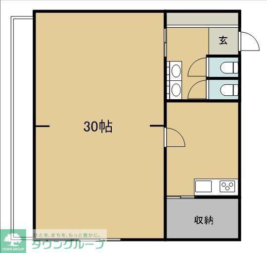 栄光ビル(2LDK/1階)の間取り写真